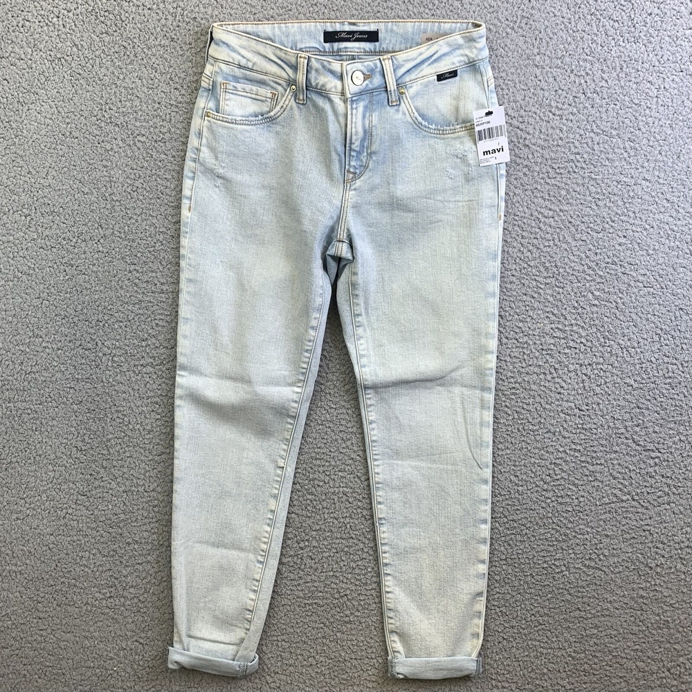 Mavi Jeans Womens ADA‎ Boyfriend Jeans Medium Wash Faded Distressed Sz 26  26x25